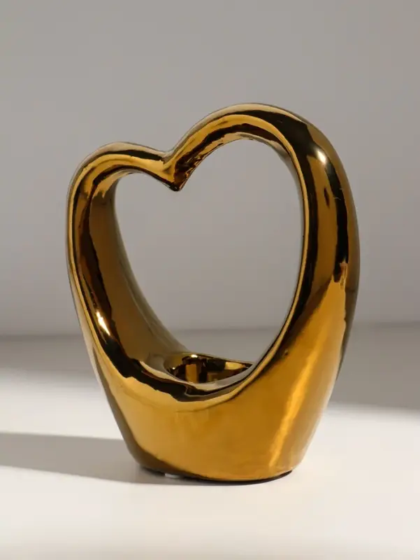 Подсвечник на 1 свечу &laquo;Сердце&raquo;, d=4 см, золото, 14.5&times;6&times;17 см