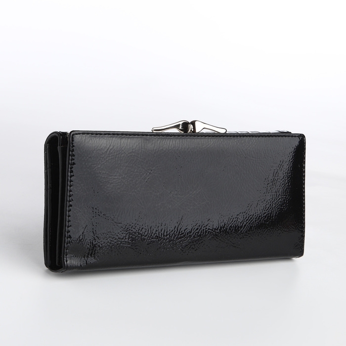 Кошелёк женский на магните, цвет чёрный Кошелёк женский на магните, цвет чёрный