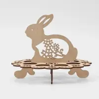 Подставка для яиц пасхальная Доляна &laquo;Зайчик&raquo;, 8 ячеек, 20&times;16 см, дерево