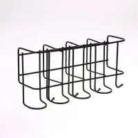 Подставка для зонтов настенная, с крючками, металл, 7&times;12&times;26 см, чёрная