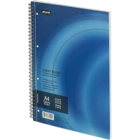 Бизнес-тетрадь 100л,кл,А4,LightBook,спираль,обл.синий,блок белый 70г/м