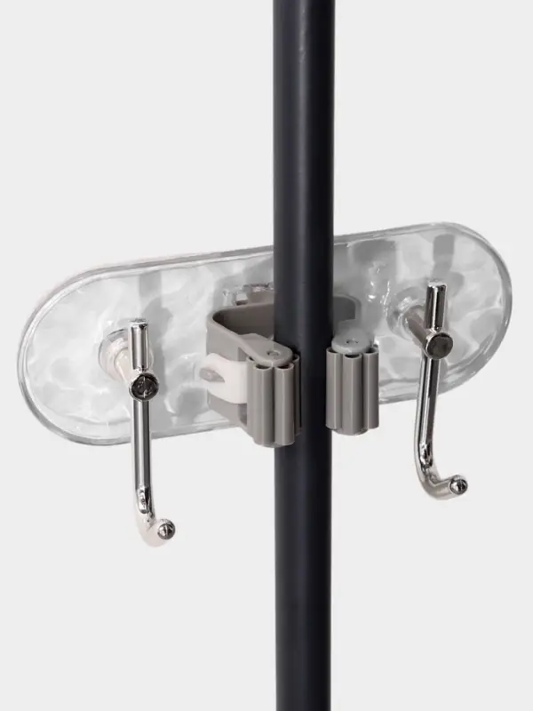 Держатель для швабр настенный самоклеящийся, прозрачная основа, 16&times;6&times;6 см