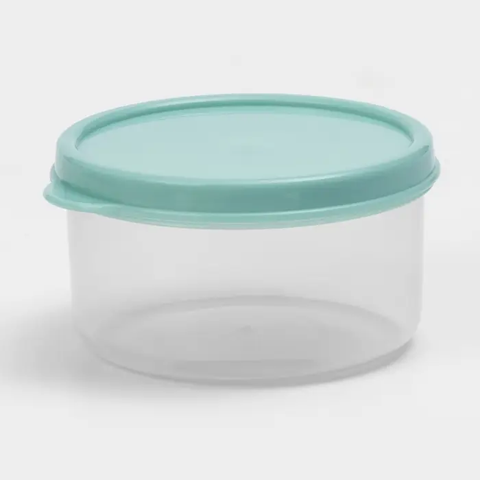 Контейнер круглый Доляна, пищевой, 150 мл, прозрачный, крышка бирюзовая Контейнер круглый Доляна, пищевой, 150 мл, прозрачный, крышка бирюзовая