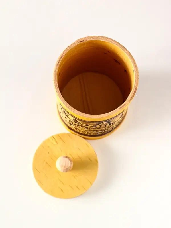 Туес Туес "Деревенька", D8смхH(с хватком)15,5см, береста