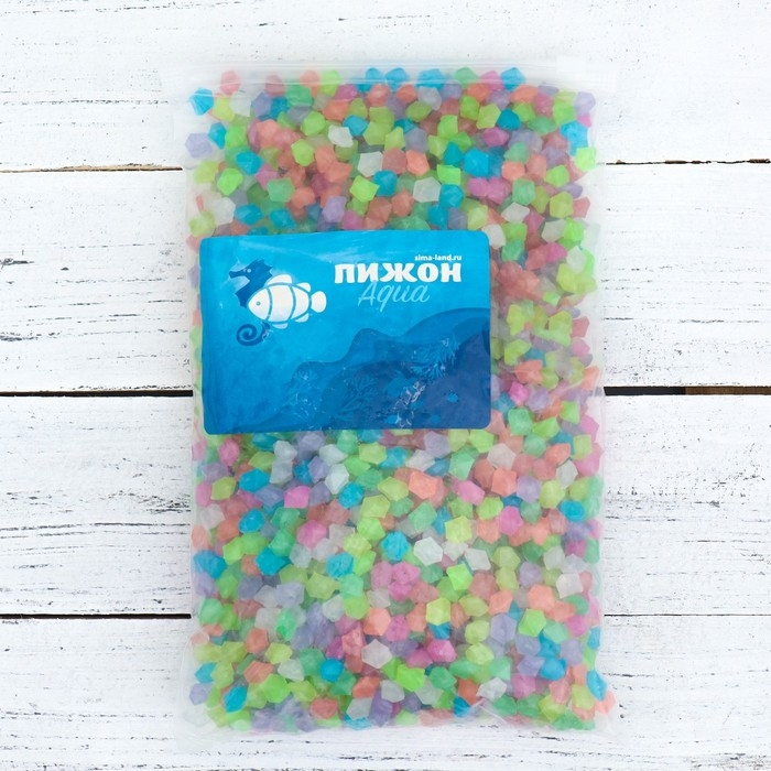 Декоративная крошка для аквариума, светящиеся, 9 - 13 мм, 1 кг, микс Декоративная крошка для аквариума, светящиеся, 9 - 13 мм, 1 кг, микс