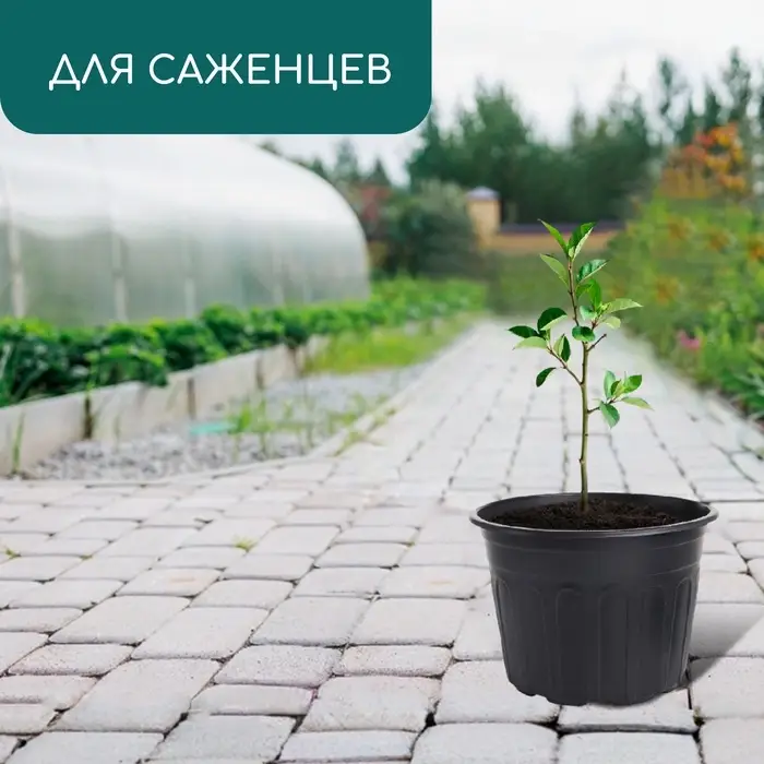 Горшок для рассады, 4 л, d=21 см, h=15 см, мягкий пластик, чёрный, Greengo Горшок для рассады, 4 л, d=21 см, h=15 см, мягкий пластик, чёрный, Greengo