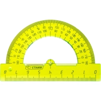 Транспортир 8см, &nbsp; 180градусов NEON Cristal &nbsp;цвет ассорти ТР-01