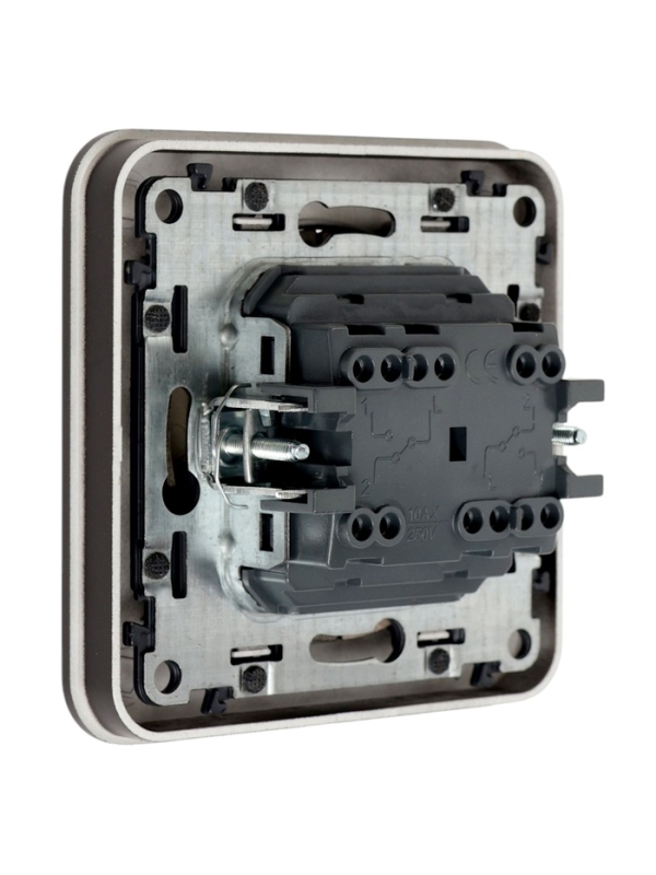 Выключатель, серия "Circular", 10 А, 2 кл., скрытый, черный