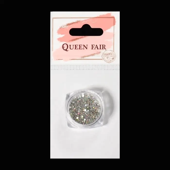 Стразы для декора, круглые, серебристые, голографические