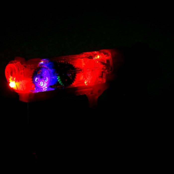 Пистолет с шестерёнками SPAY, дым, свет, звук, на батарейках