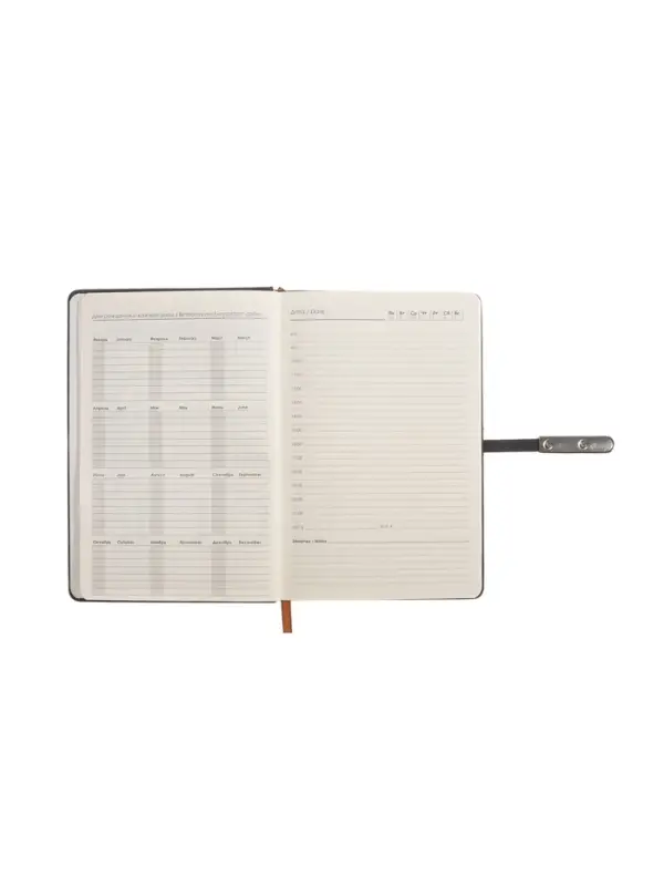 Ежедневник недатированный формат А5, с хлястиком, 112л, линия, пвх, Узор Черный Ежедневник недатированный формат А5, с хлястиком, 112л, линия, пвх, Узор Черный