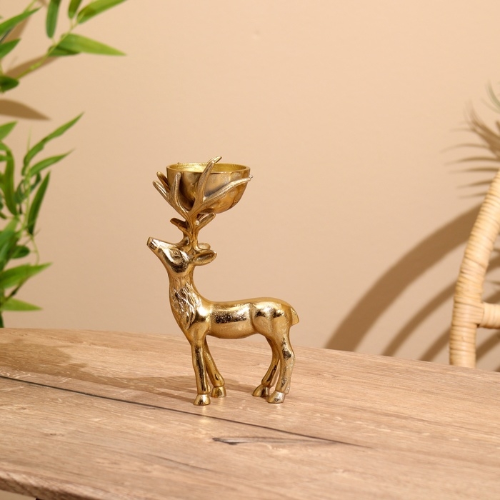 Подсвечник Подсвечник "Оленёнок" алюминий 13х8,5х21 см