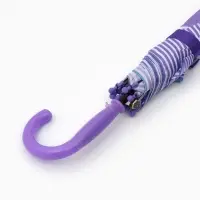 Зонт-трость детский п/авт R43/50 П/Э СТРЕКОЗА ручка-крюк сиреневый пакет