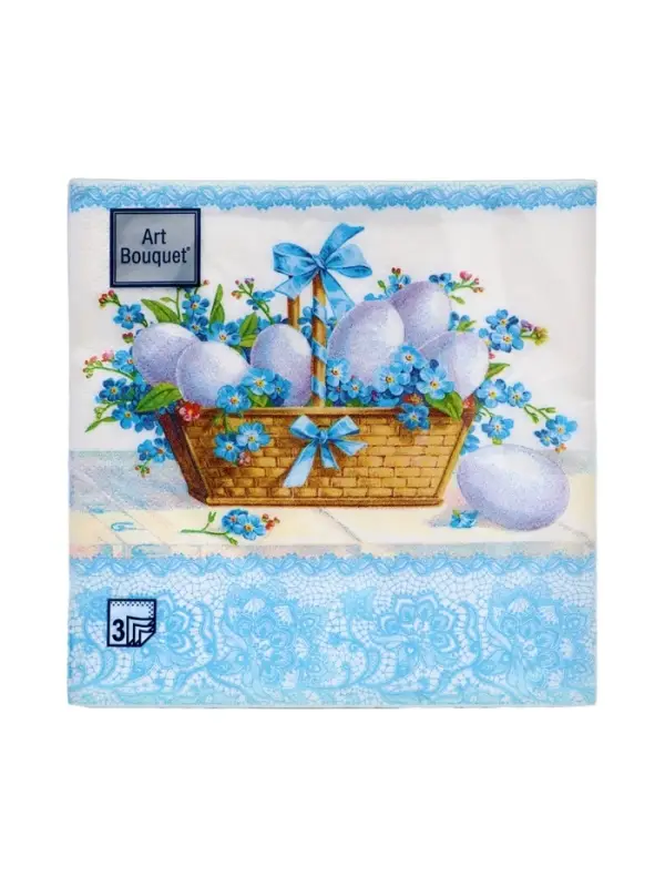 Салфетки бумажные &laquo;Пасхальная корзина&raquo;, 3 слоя, 33&times;33 см, 20 шт.