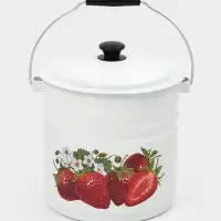 Ведро эмалированное, 12 л, с крышкой и ручкой, белое