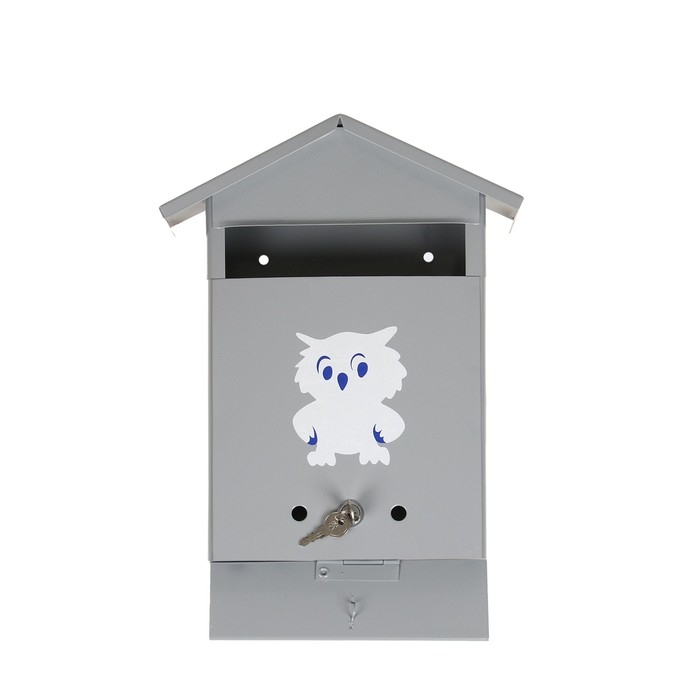 Ящик почтовый с замком, вертикальный, «Домик», серый