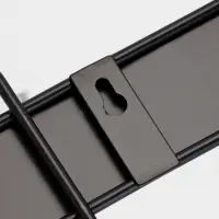 Вешалка настенная на 4 двойных крючка, 13.5&times;6.5&times;34.5 см, черная