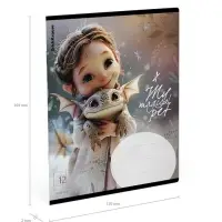 Тетрадь 12 листов в клетку ErichKrause Magic Pet, 60 г/м&sup2;, обложка мелованный картон, МИКС