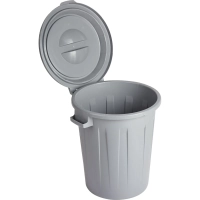 Бак для отходов 60л пластик, серый с крышкой_СПБ