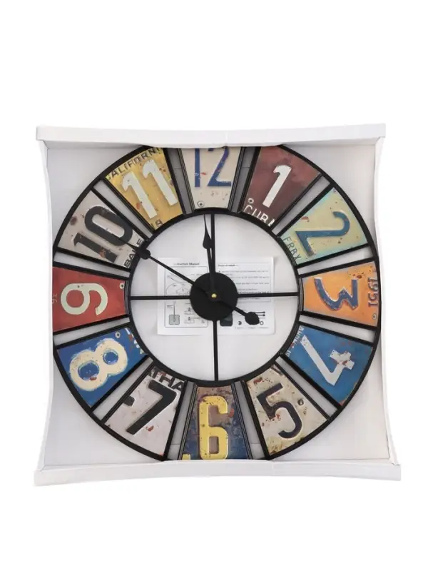 Часы настенные интерьерные &laquo;Номера&raquo;, серия: Лофт, дерево, металл, бесшумные, плавный ход, d=50 см, от батарейки 1&times;АА