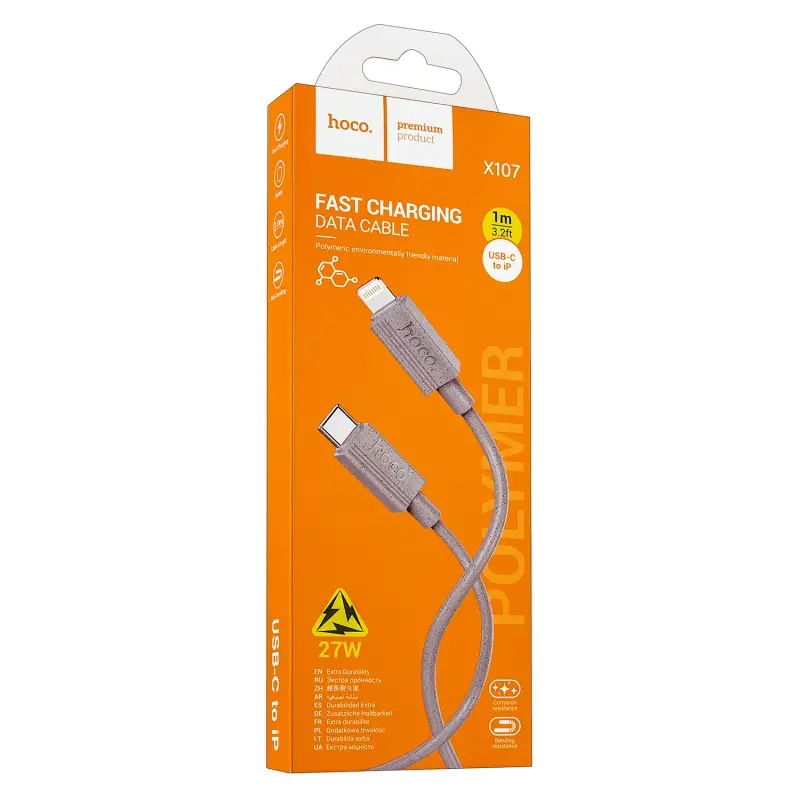 Кабель Type-C на Lightning 1M 27W X107 HOCO серый