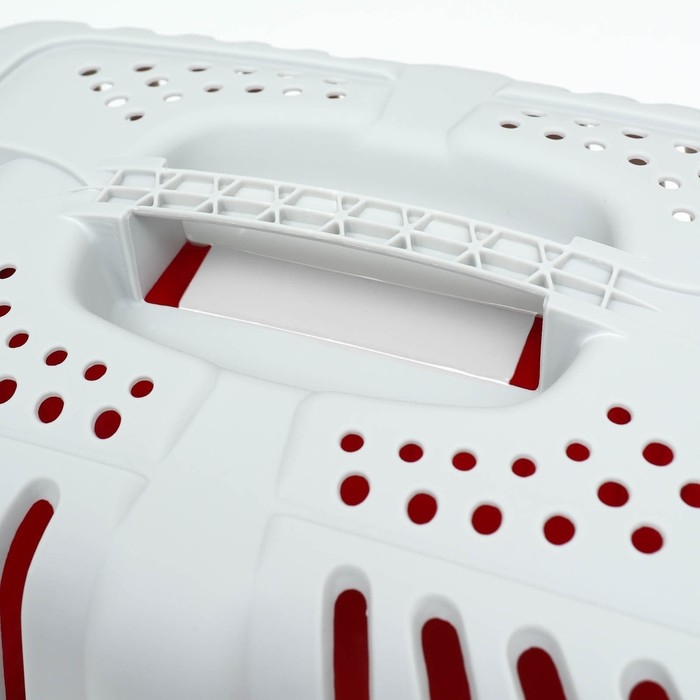 Переноска для животных пластиковая 47 х 30 х 35 см, вес до 9 кг, красная Переноска для животных пластиковая 47 х 30 х 35 см, вес до 9 кг, красная