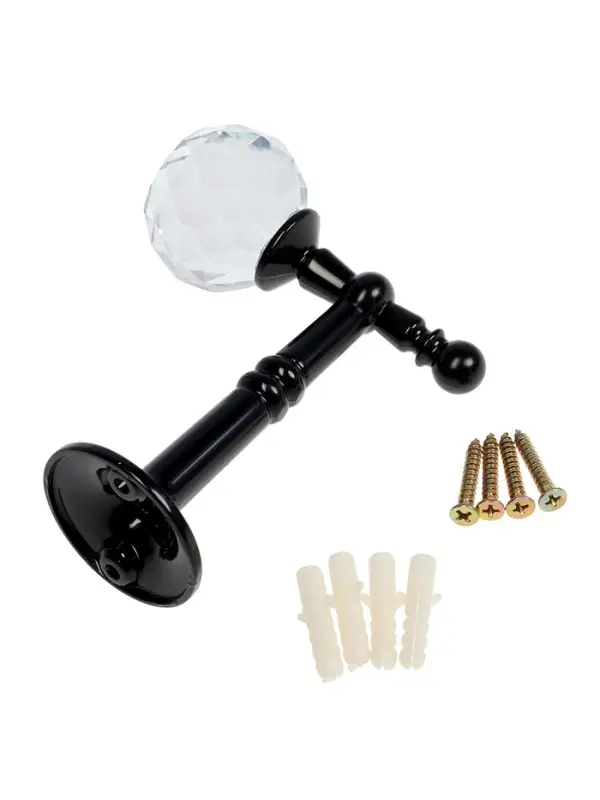 Крючок - держатель для штор на стену CAPPIO KS043, металлический, цвет черный, 2 шт Крючок - держатель для штор на стену CAPPIO KS043, металлический, цвет черный, 2 шт