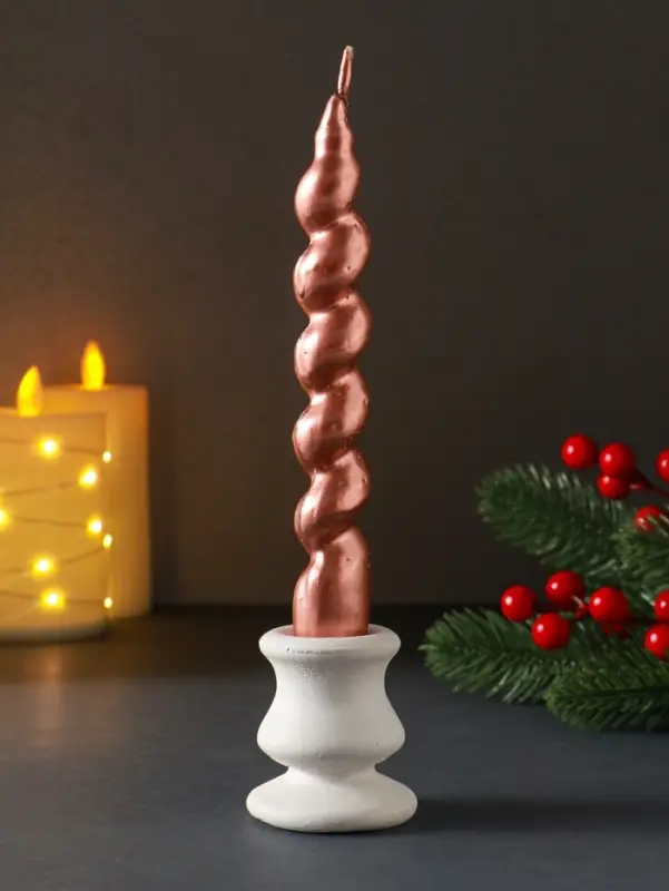 Свеча витая Свеча витая "LUXURY" 25*180 мм, лакированная, капучино