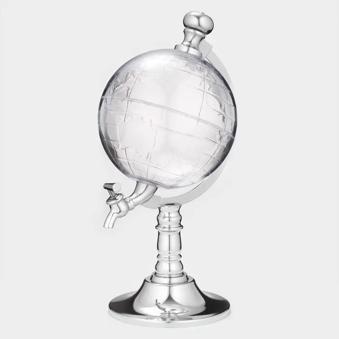 Башня пивная с воронкой &laquo;Земной шар&raquo;, 1.9 л, пластик, серебристая