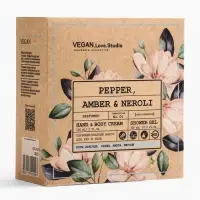 Набор женский VEGAN.Love.Studio "Pepper, Amber, Neroli": гель для душа 300 мл + крем-лосьон 150 мл 1
