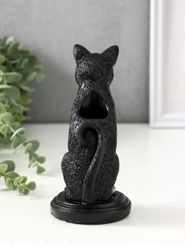 Подсвечник на 1 свечу &laquo;Кошка&raquo;, полистоун, 17&times;10&times;8 см, чёрный