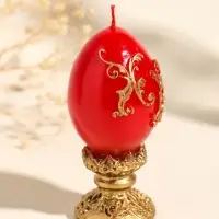 Свеча декоративная "Пасхальное яйцо вензельное" 4,5х10 см, 85 гр