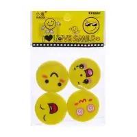 Набор ластиков фигурных Calligrata &laquo;Смайлы&raquo;, 4 штуки, в блистере, МИКС