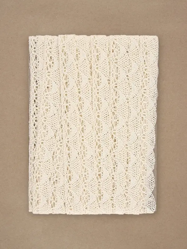 Кружево вязаное, 20 мм, 15&plusmn;1 м, бежевое