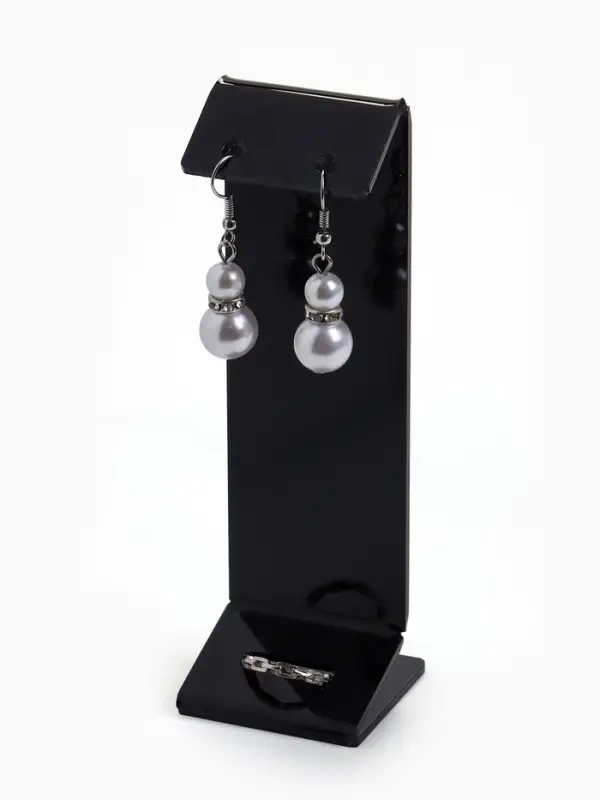 Подставка под серьги, кольцо, 4&times;4&times;13 см, 2 мм, чёрная