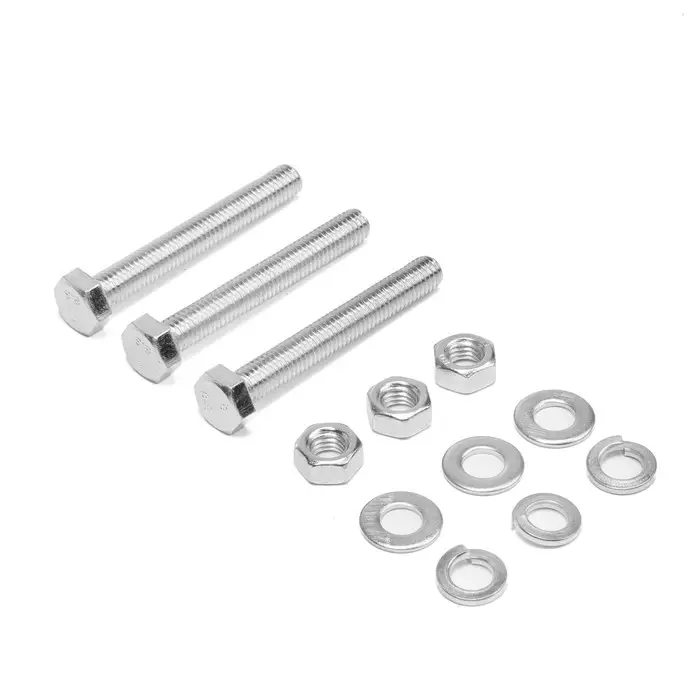 Болт СТРОЙБАТ, с шестигранной головкой, оцинкованный, DIN933, М8х60 мм, 3 шт