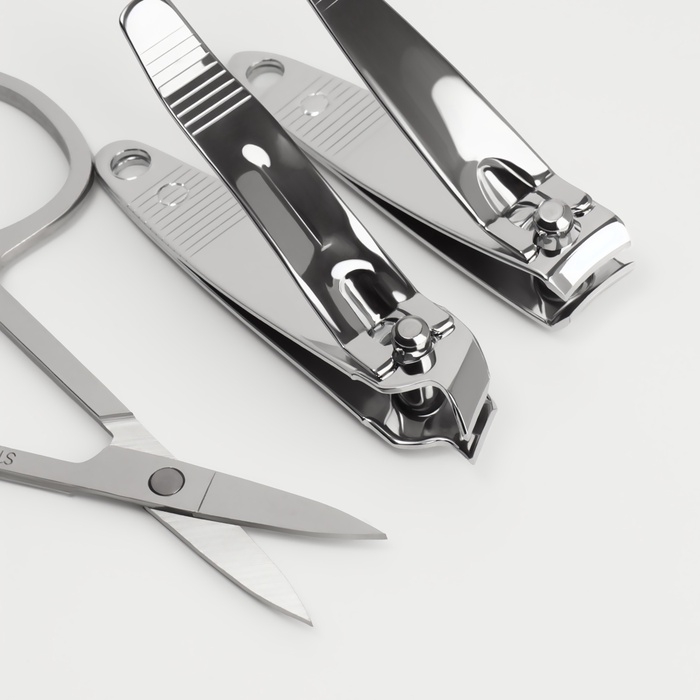 Набор маникюрный, 6 предметов, в футляре, розовый Набор маникюрный, 6 предметов, в футляре, розовый