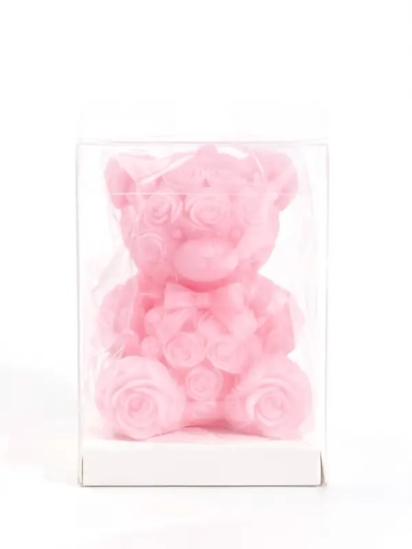 Свеча декоративная "Мишутка" 110 гр, 6х4,8х8 см, 6 ч, розовый