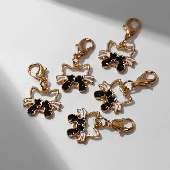 Шарм «Котёнок», чёрный в золоте Шарм «Котёнок», чёрный в золоте