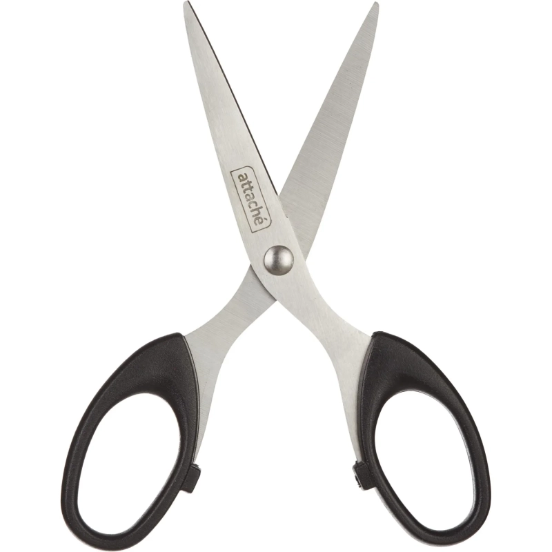 Ножницы Attache 140 мм с пластик. эллиптическими ручками,цвет черный