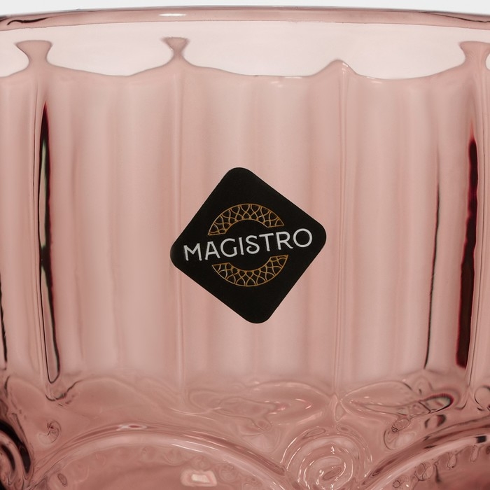 Набор бокалов из стекла Magistro «Ла-Манш», 250 мл, 9×17 см, 6 шт, цвет розовый Набор бокалов из стекла Magistro «Ла-Манш», 250 мл, 9×17 см, 6 шт, цвет розовый