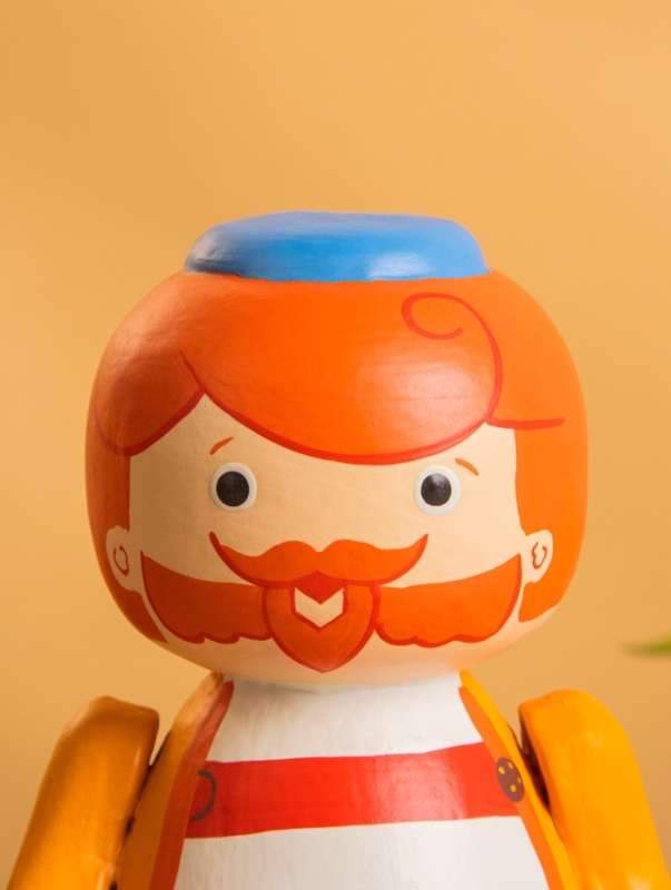 Деревянная кукла кокеши Деревянная кукла кокеши "Рыбак Бо" 11х9х15 см