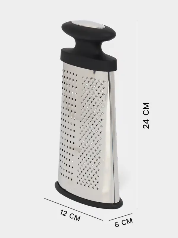 Тёрка овальная Доляна &laquo;Профи&raquo;, 24&times;12&times;6 см, прорезиненная, ручка, чёрная