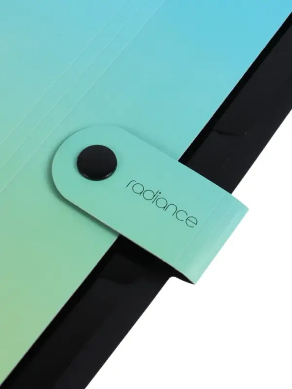 Папка А4 Radiance, 5 отделений, 600 мкм, на кнопке, голубой/зеленый градиент