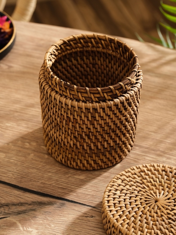 Корзинка плетеная ротанг, 12х12х10 см