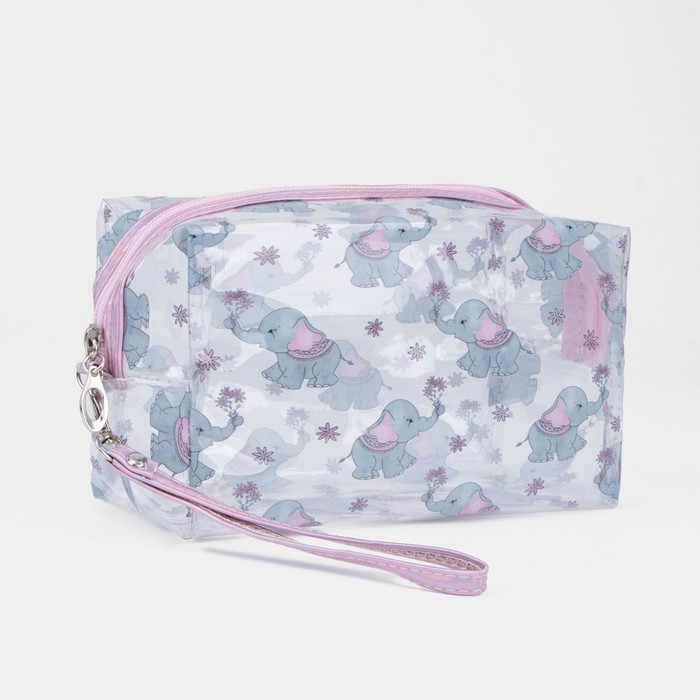 Косметичка на молнии, с ручкой, цвет прозрачный