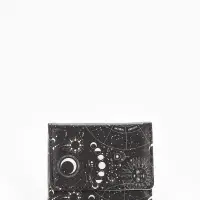 Кошелёк женский на кнопке, 10.5&times;2.5&times;8.5 см, чёрный/белый