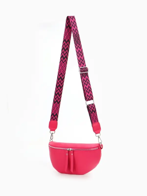 Сумка женская кросс-боди на молнии, 26&times;10&times;16 см, фуксия