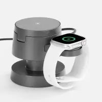Станция беспроводной зарядки с подсветкой Lume, серая Станция беспроводной зарядки с подсветкой Lume, серая