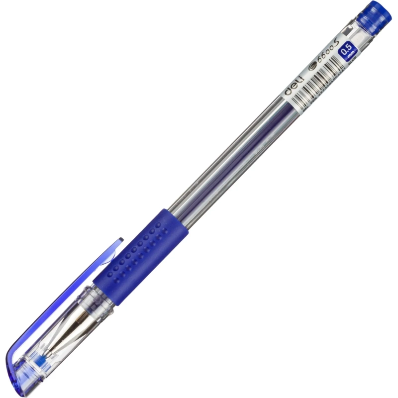 Ручка гелевая неавтомат. Deli Daily д.ш.0,5мм,лин0,35,син,р/м E6600S